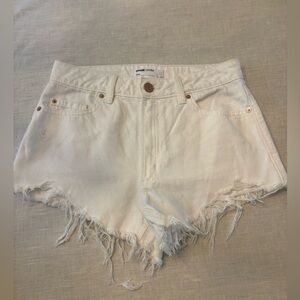 Garage Festival White Jean Cut Off Shorts Size 3/26